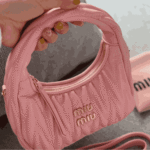 Miu Miu Wander Matelassé Leather Hobo Bag Pink - Image 3