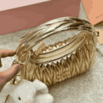 Miu Miu Wander Matelassé Leather Hobo Bag Pyrite - Image 5