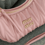 Miu Miu Wander Matelassé Leather Hobo Bag Pink - Image 5
