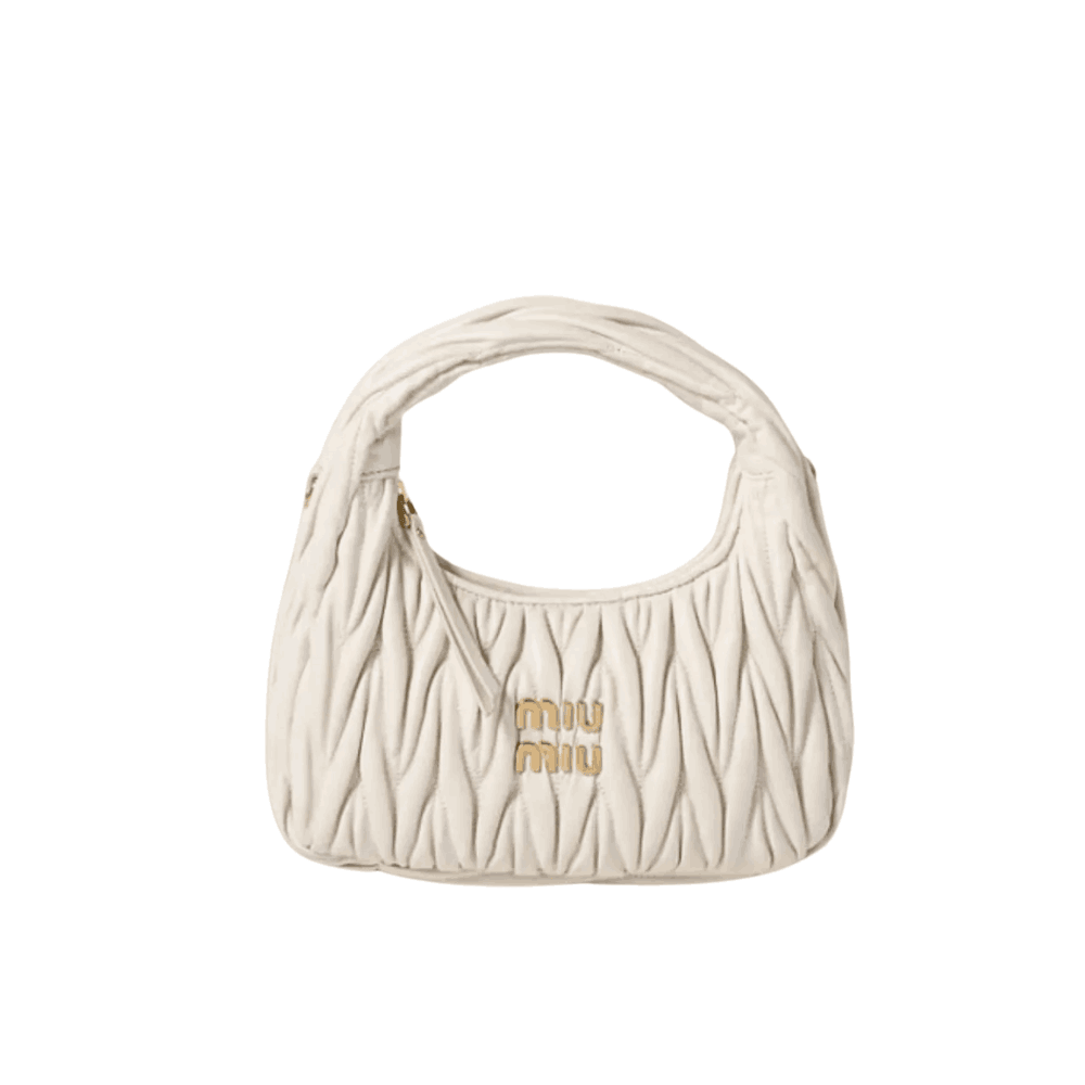 Miu Miu Wander Matelassé Hobo Bag White Miu Miu Wander Matelassé Hobo Bag White - Image 1
