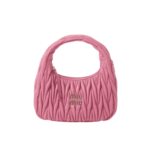 Miu Miu Wander Matelassé Leather Hobo Bag Pink