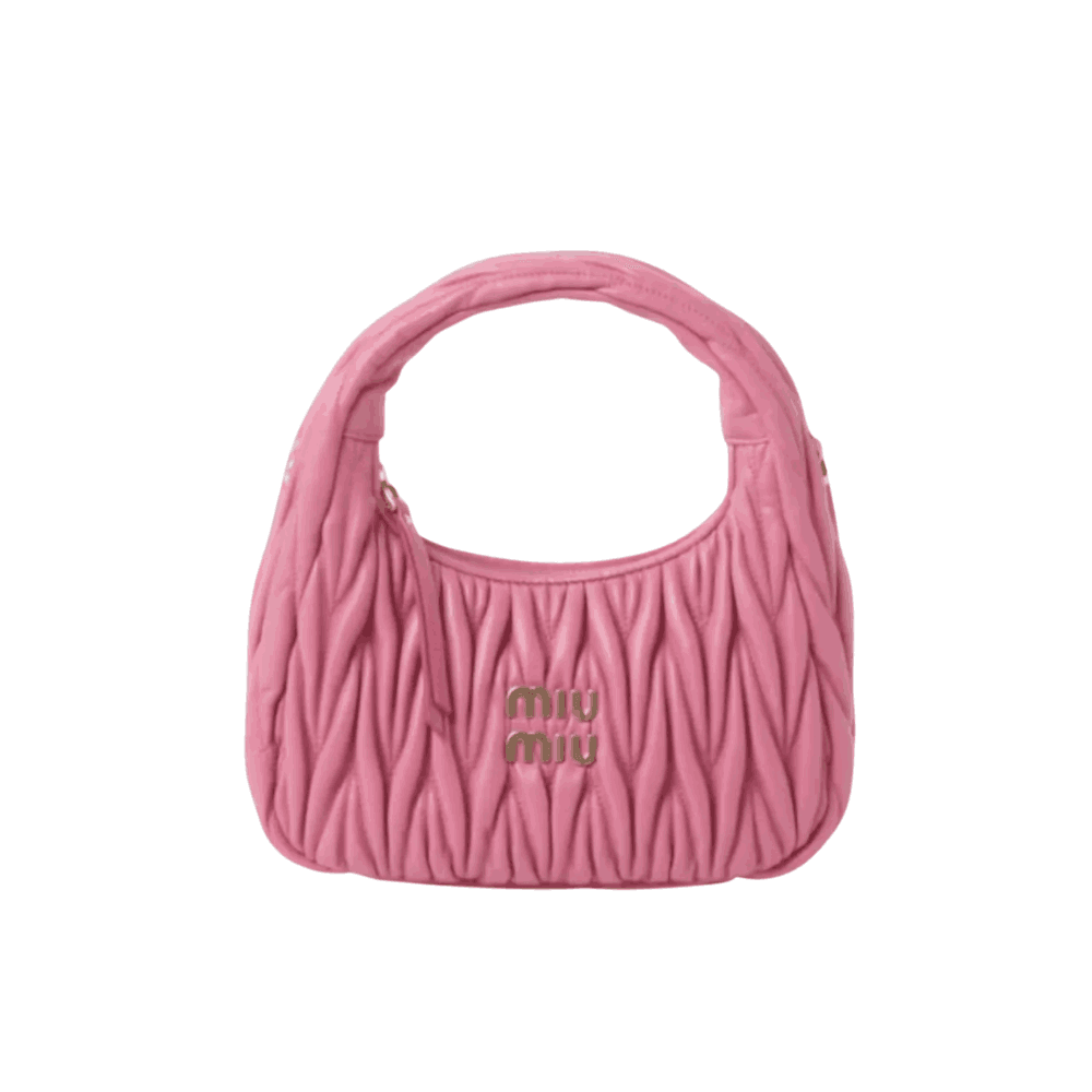 Miu Miu Wander Matelassé Leather Hobo Bag Pink Miu Miu Wander Matelassé Leather Hobo Bag Pink - Image 1