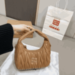 Miu Miu Wander Matelassé Nappa Leather Shoulder Bag Caramel - Image 2