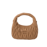 Miu Miu Wander Matelassé Nappa Leather Shoulder Bag Caramel