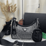 Prada Re-Edition 2005 Crystal Embellished Satin Shoulder Bag - Image 4