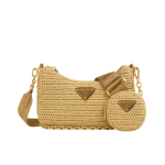 Prada Re-Edition 2005 Natural Raffia Crochet Shoulder Bag