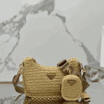 Prada Re-Edition 2005 Natural Raffia Crochet Shoulder Bag - Image 3