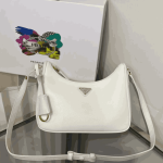 Prada Re-Edition Saffiano Leather Shoulder Bag White - Image 5