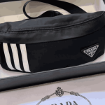 Prada x Adidas Re-Nylon & Saffiano Leather Belt Bag Black - Image 6