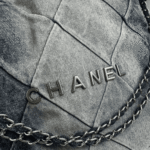Chanel 22 Washed Denim Handbag Blue - Image 8