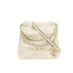 Chanel 22 Mini Fleece Handbag Creamy White