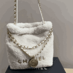 Chanel 22 Mini Fleece Handbag Creamy White - Image 5
