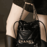 Chanel 22 Mini Shiny Leather Handbag Black - Image 4