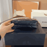 Chanel 22 Mini Shiny Crumpled Leather Handbag Pearl Black - Image 3