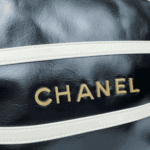 Chanel 22 Shiny Leather Backpack Black & White - Image 6