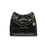 Chanel 22 Shiny Leather Handbag Black