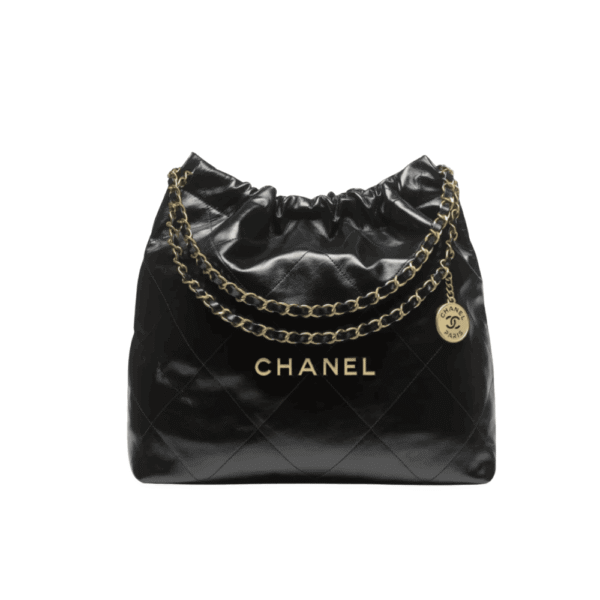 Chanel 22 Shiny Leather Handbag Black
