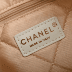 Chanel 22 Small Shiny Leather Handbag Black & White - Image 8