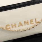 Chanel 22 Small Shiny Leather Handbag Black & White - Image 9