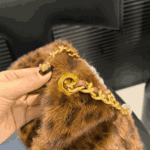 Chanel 25 Small Faux Leopard Fur Handbag Brown - Image 3