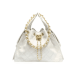 Chanel 25 Small Grained Leather Handbag White