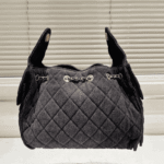 Chanel 25 Small Washed Denim & Grained Leather Handbag Black - Image 3