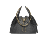Chanel 25 Small Washed Denim & Grained Leather Handbag Black