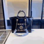 Chanel Deauville Shopping Tote Bag Black - Image 3