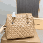 Chanel Cambon Quilted Shopping Bag Beige & Black - Image 3