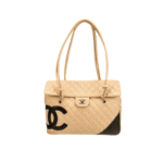 Chanel Cambon Quilted Shopping Bag Beige & Black