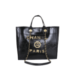 Chanel Deauville Shopping Tote Bag Black