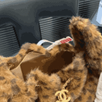 Chanel 25 Small Faux Leopard Fur Handbag Brown - Image 2