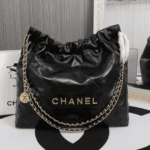 Chanel 22 Shiny Leather Handbag Black - Image 5