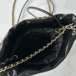 Chanel 22 Mini Shiny Leather Handbag Black & White - Image 6