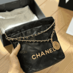 Chanel 22 Mini Shiny Leather Handbag Black - Image 6