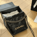 Chanel 22 Mini Shiny Leather Handbag Black - Image 2