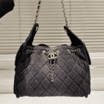 Chanel 25 Small Washed Denim & Grained Leather Handbag Black - Image 7