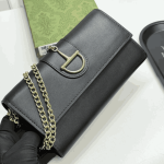 Gucci 73 Horsebit Satin Clutch Black - Image 4