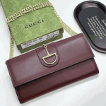 Gucci 73 Horsebit Satin Clutch Red - Image 5