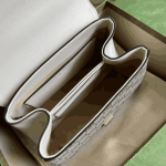 Gucci Horsebit 1955 Shoulder Bag Beige White Canvas - Image 3