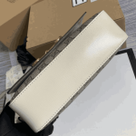 Gucci Horsebit 1955 Shoulder Bag Beige White GG Canvas - Image 2