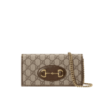 Gucci Horsebit 1955 Chain Wallet Brown GG Canvas Bag