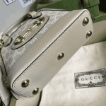 Gucci Horsebit 1955 Mini Bag Beige White Canvas - Image 6