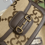 Gucci Horsebit 1955 Mini Shoulder Bag Brown Canvas - Image 4
