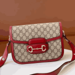 Gucci Horsebit 1955 Shoulder Bag Beige Red GG Canvas - Image 5