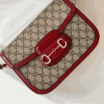 Gucci Horsebit 1955 Shoulder Bag Beige Red GG Canvas - Image 3