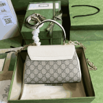 Gucci Horsebit 1955 Shoulder Bag Beige White Canvas - Image 5