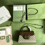 Gucci Horsebit 1955 Shoulder Bag Ebony Brown GG Canvas - Image 4