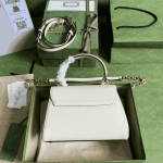 Gucci Horsebit 1955 Shoulder Bag White Leather - Image 4