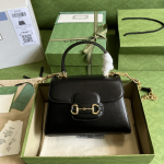 Gucci Horsebit 1955 Shoulder Bag Black Leather - Image 5